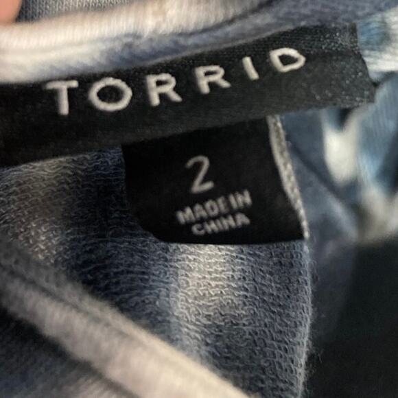 Torrid Mini French Terry off should tee shirt dress women's 2 plus tie dyed - Picture 3 of 5